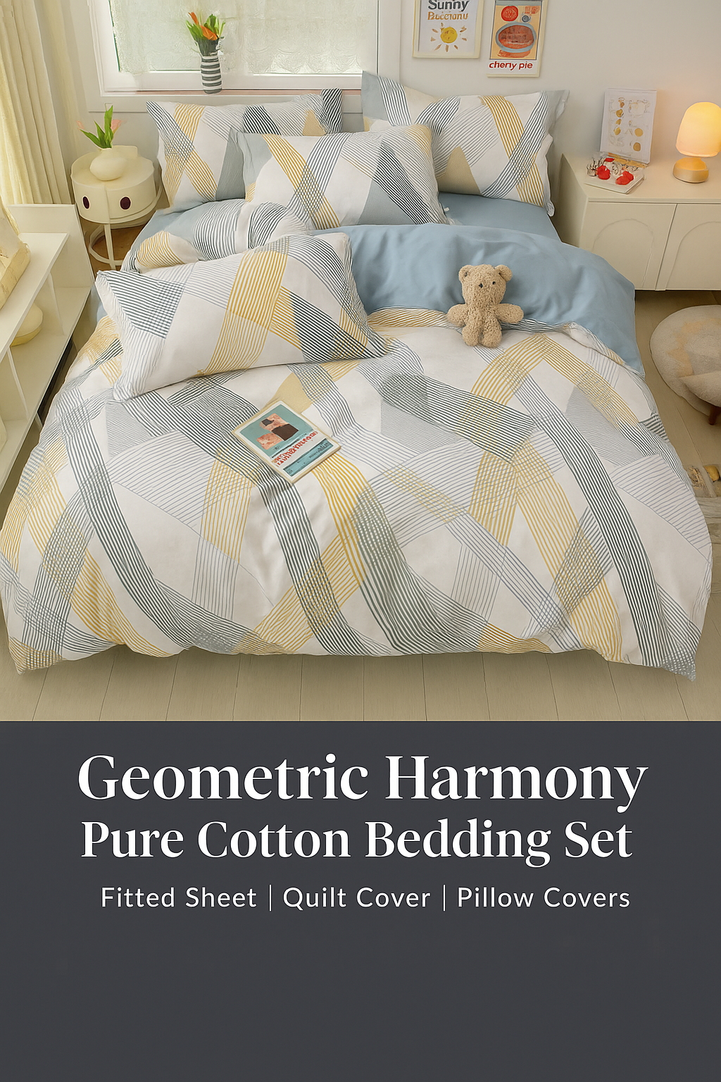Geo Harmony Pure Cotton Bedding Set