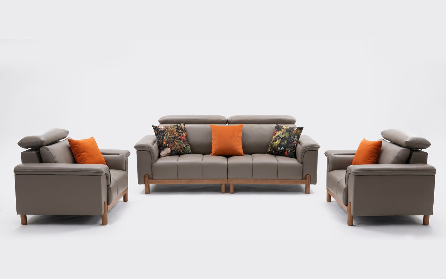 Premium 3+1+1 Wood & Fabric Sofa Set – Comfort, Craftsmanship & Modern Design