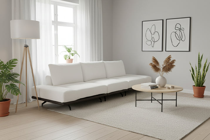 Convertible Cognac Leather Sofa