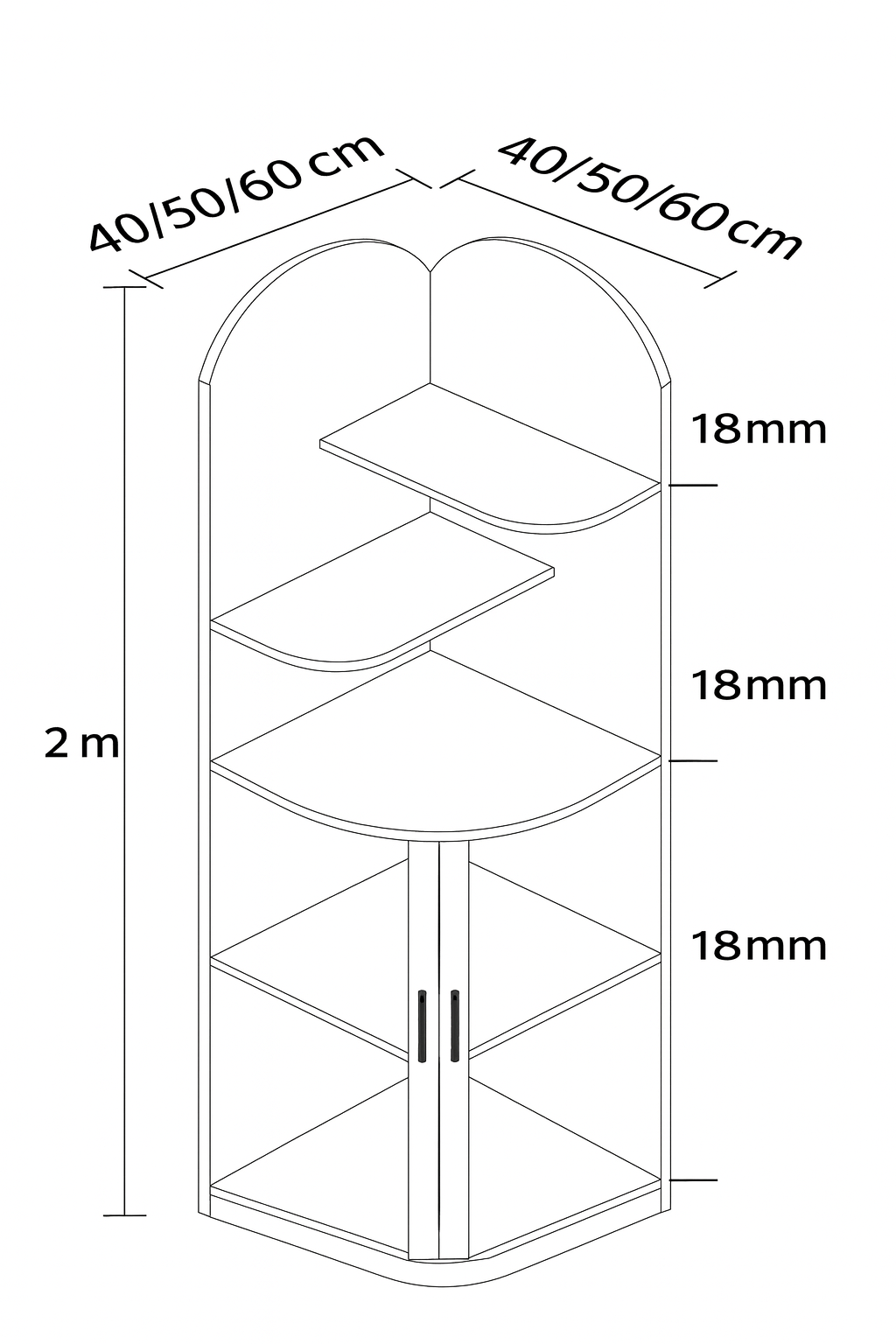 Modern Corner Display Cabinet with Glass Door - Model C01