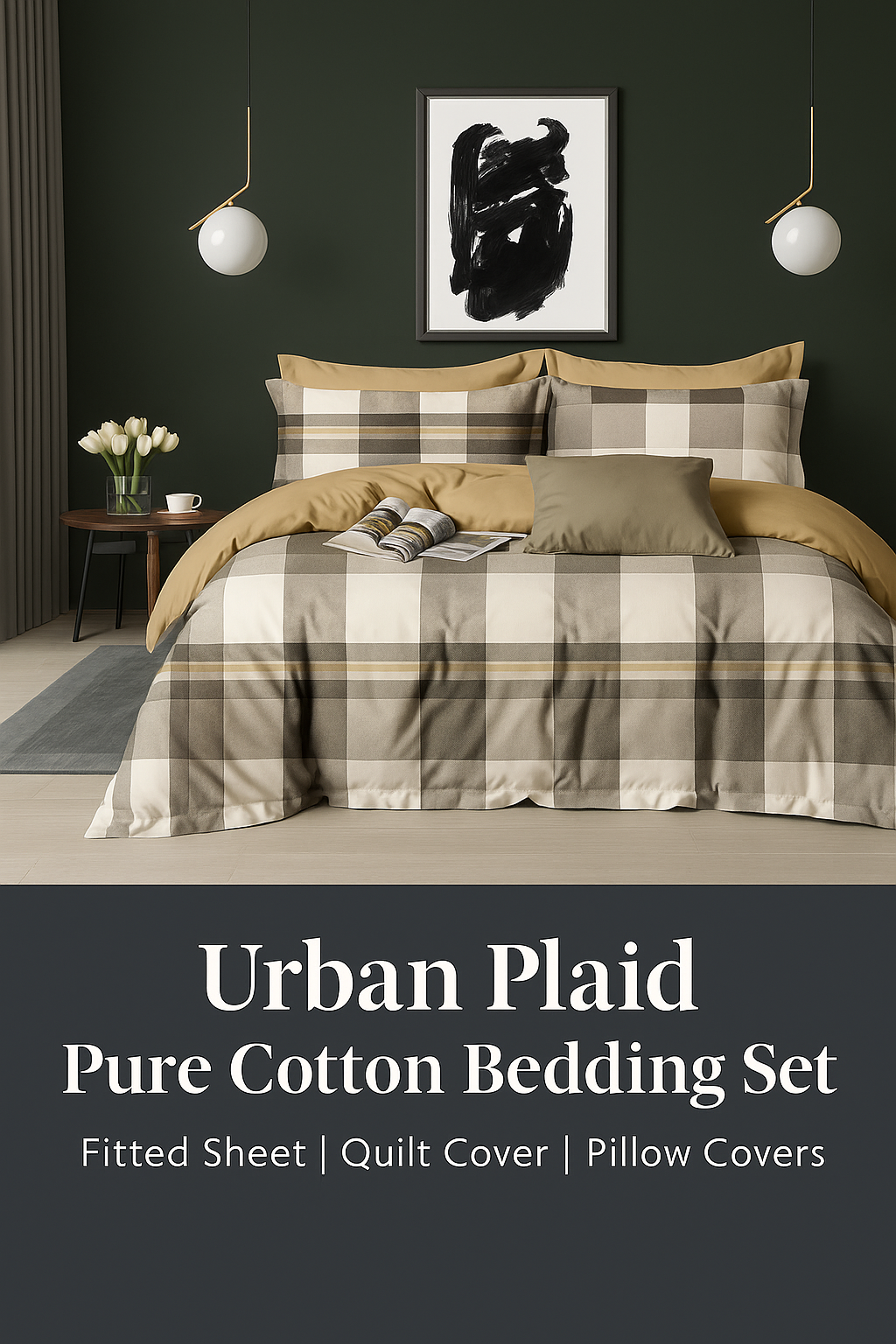 Urban Plaid Pure Cotton Bedding Set