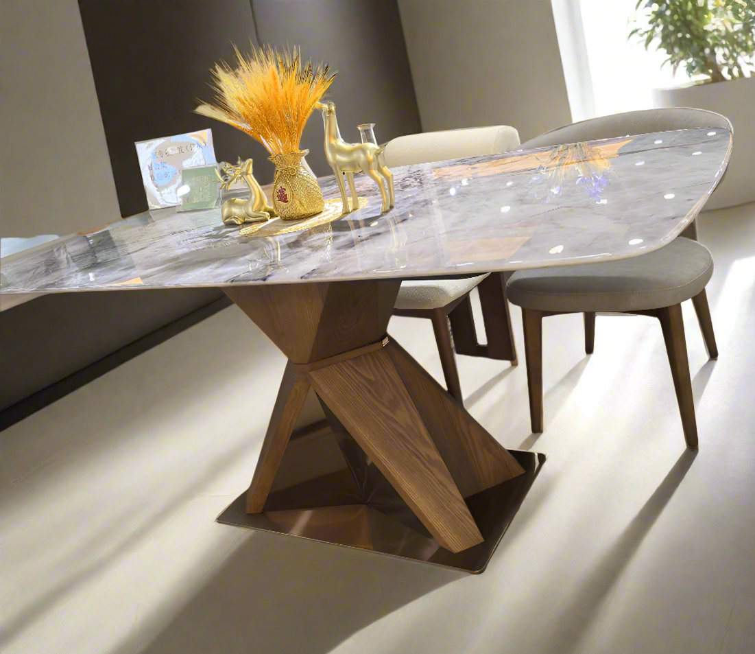 Super-Crystalline Marble Dining Table