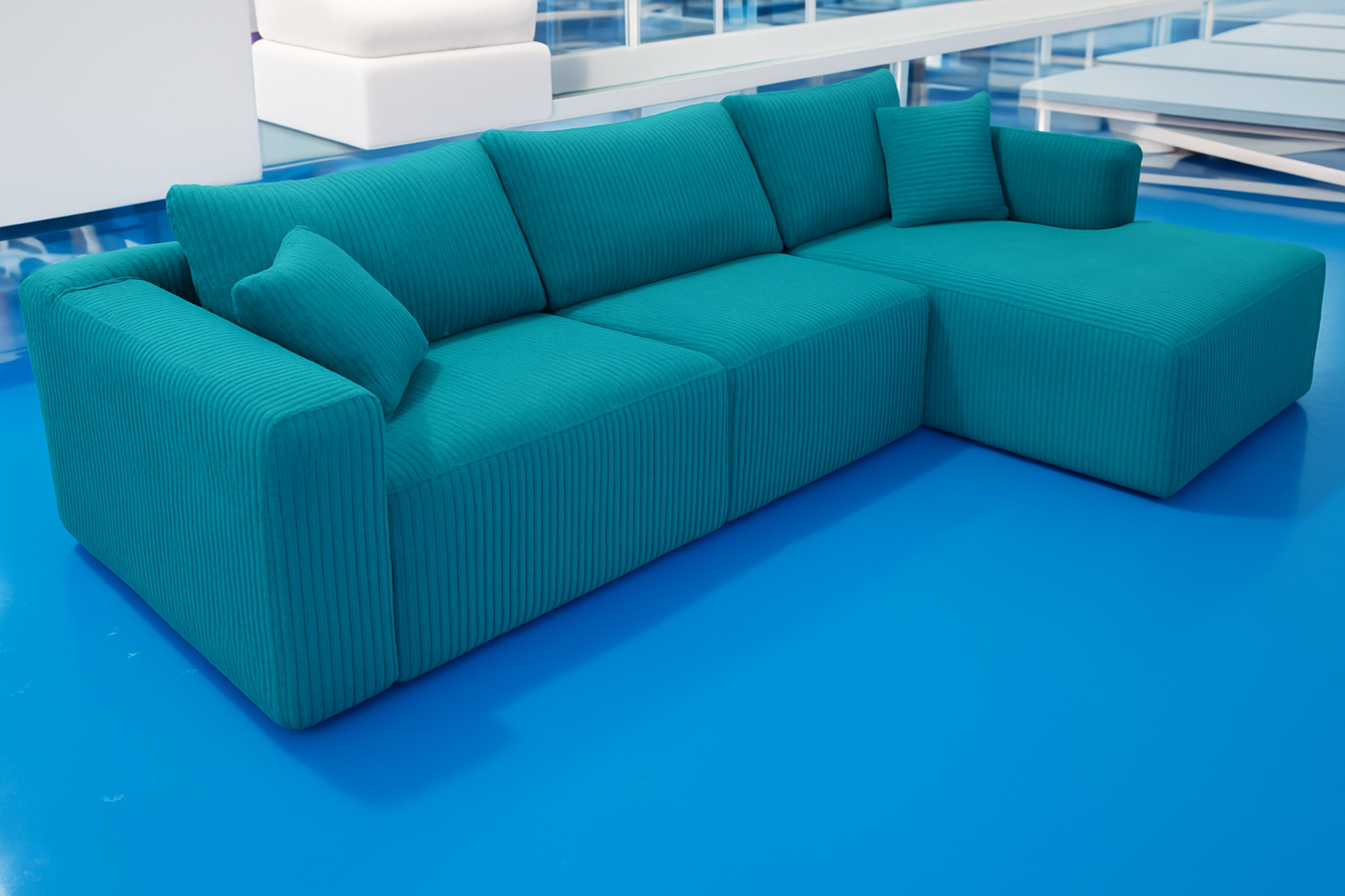 LuxeLounge Chaise Sectional Compressed Sofa