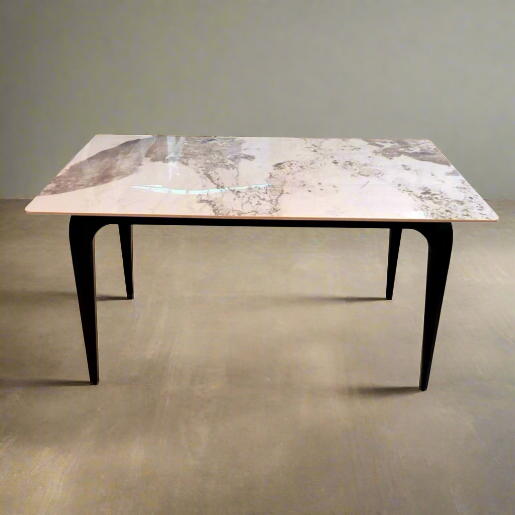 Contemporary Pandora Marble Dining Table and 6 Chairs