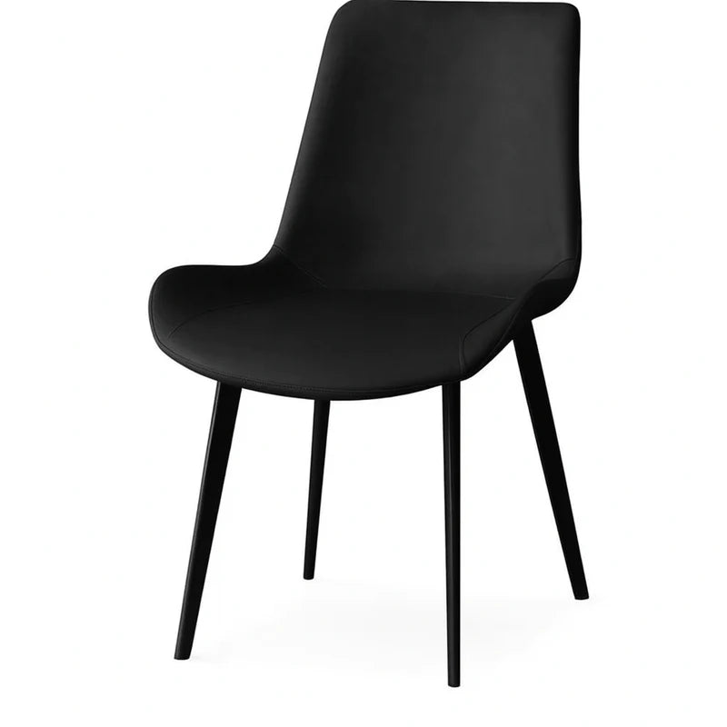 Back view of contemporary dining chair included in the Snow White Marble Dining Table Combo