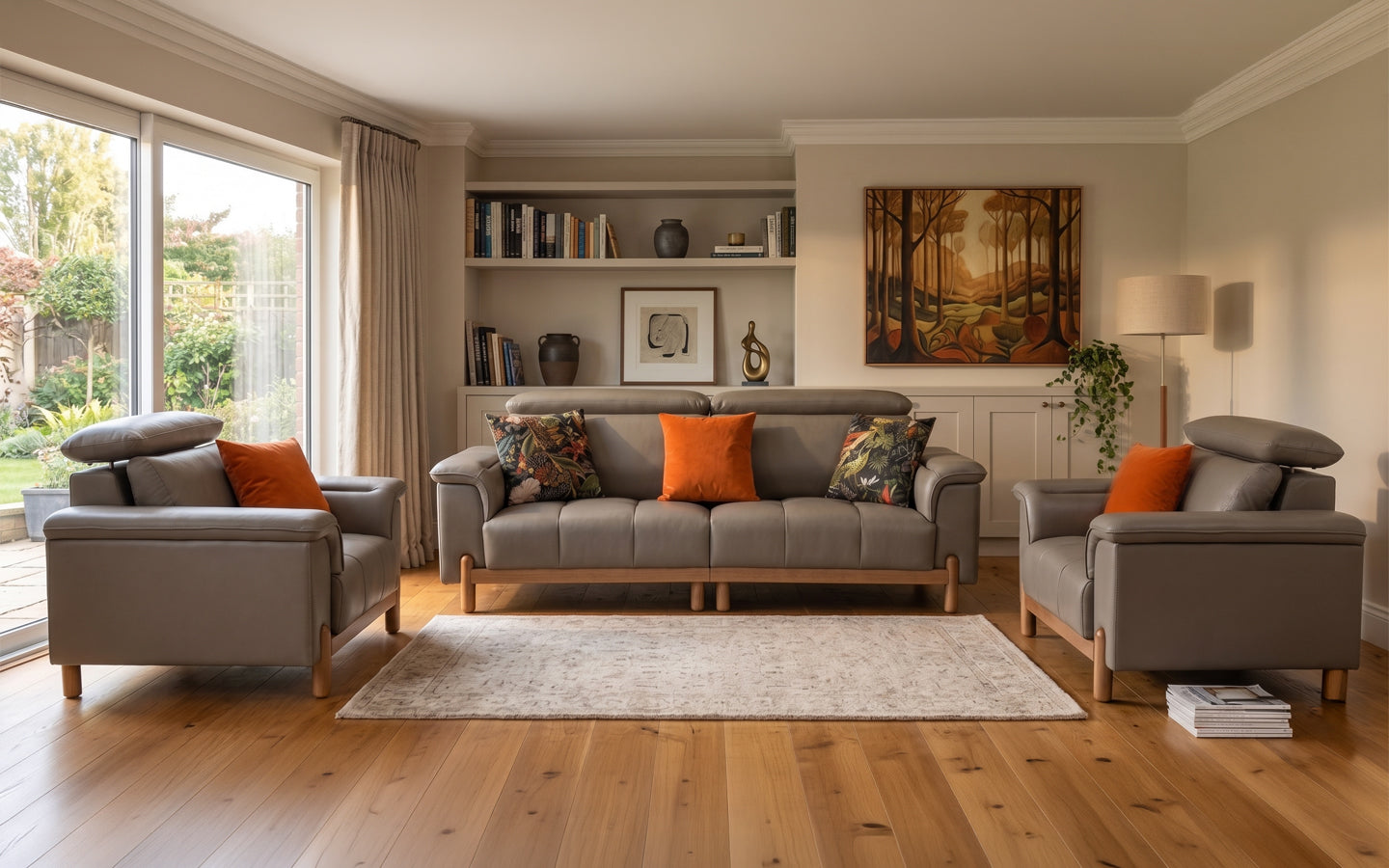 Premium 3+1+1 Wood & Fabric Sofa Set – Comfort, Craftsmanship & Modern Design
