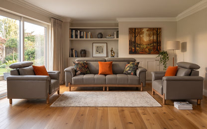 Premium 3+1+1 Wood & Fabric Sofa Set – Comfort, Craftsmanship & Modern Design