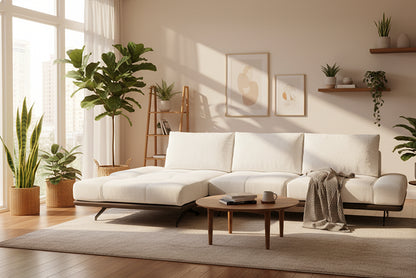 Convertible Cognac Leather Sofa
