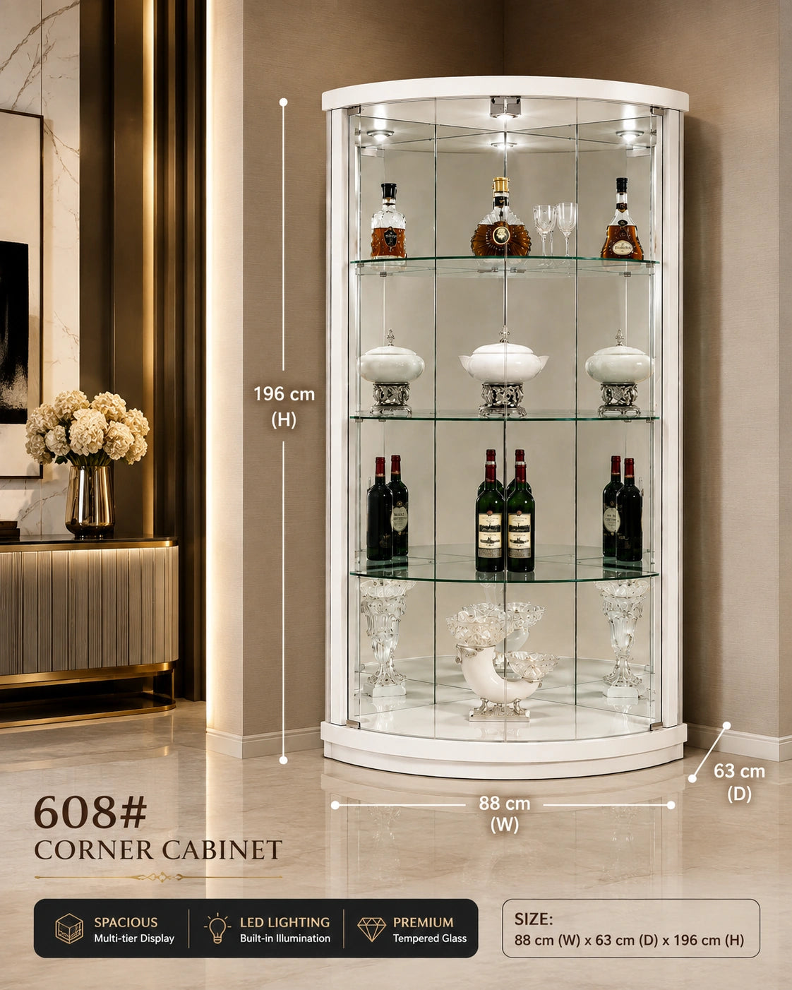 Avelisse Corner Display Cabinet