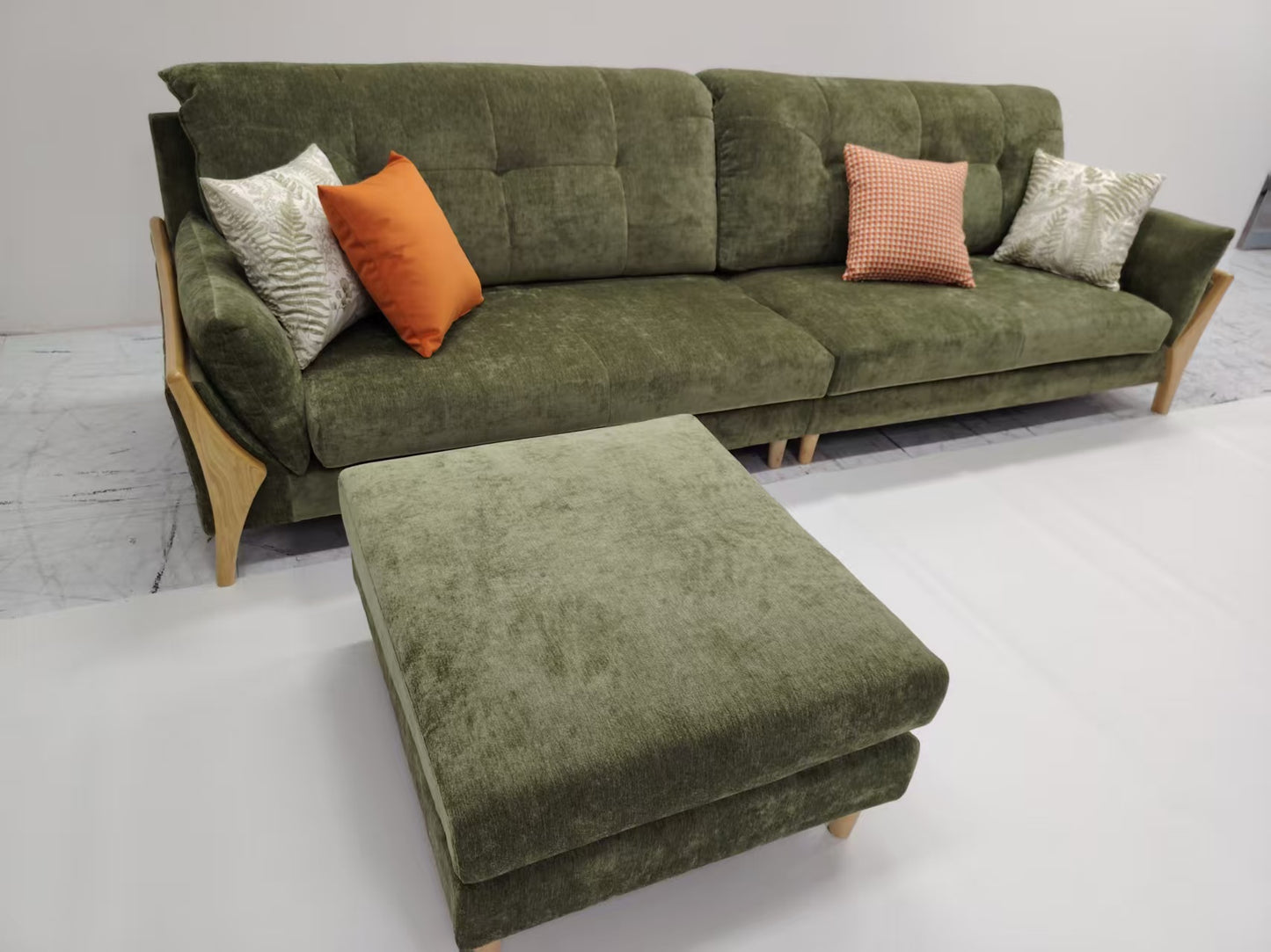 Premium Wood & Fabric Sofa – Crafted for Comfort and Durability