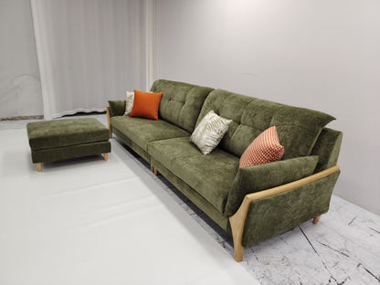 Premium Wood & Fabric Sofa – Crafted for Comfort and Durability