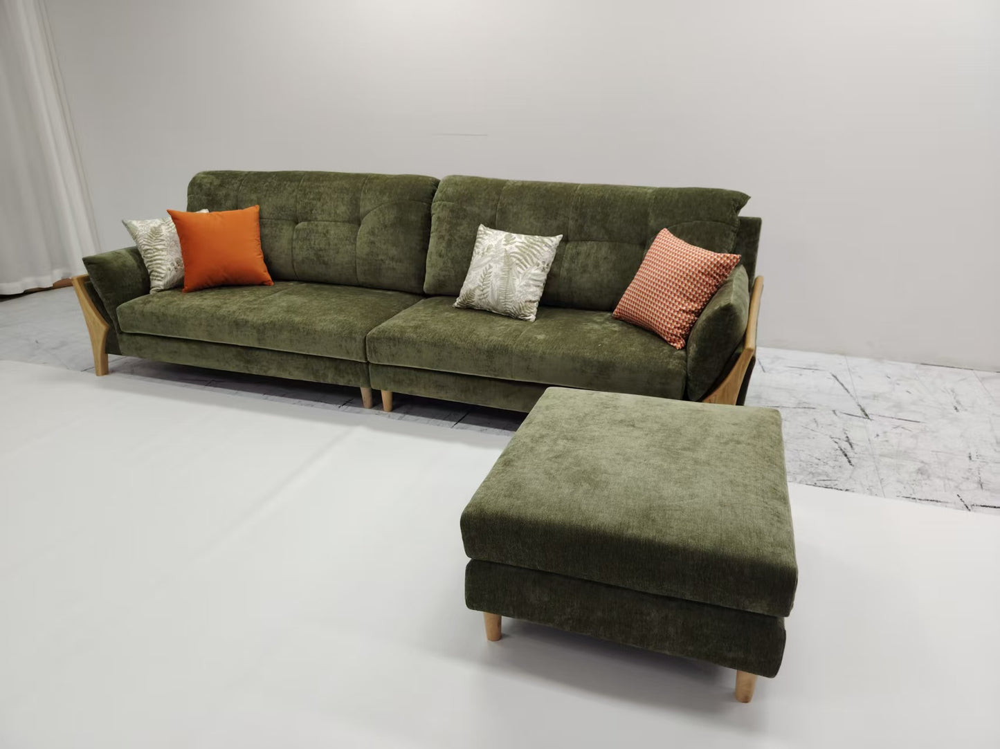 Premium Wood & Fabric Sofa – Crafted for Comfort and Durability