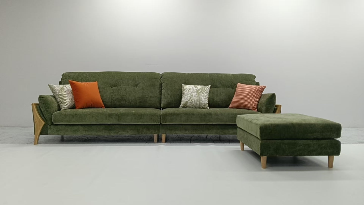 Premium Wood & Fabric Sofa – Crafted for Comfort and Durability