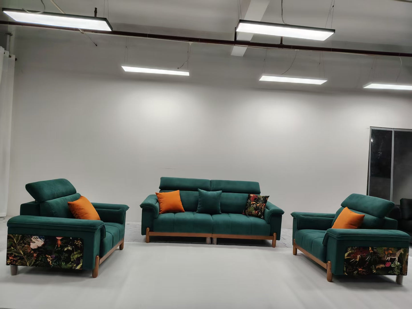 Premium 3+1+1 Wood & Fabric Sofa Set – Comfort, Craftsmanship & Modern Design