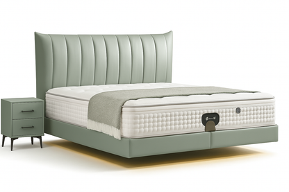 Premium Natural Cowhide LED Bed — Luxury Collection