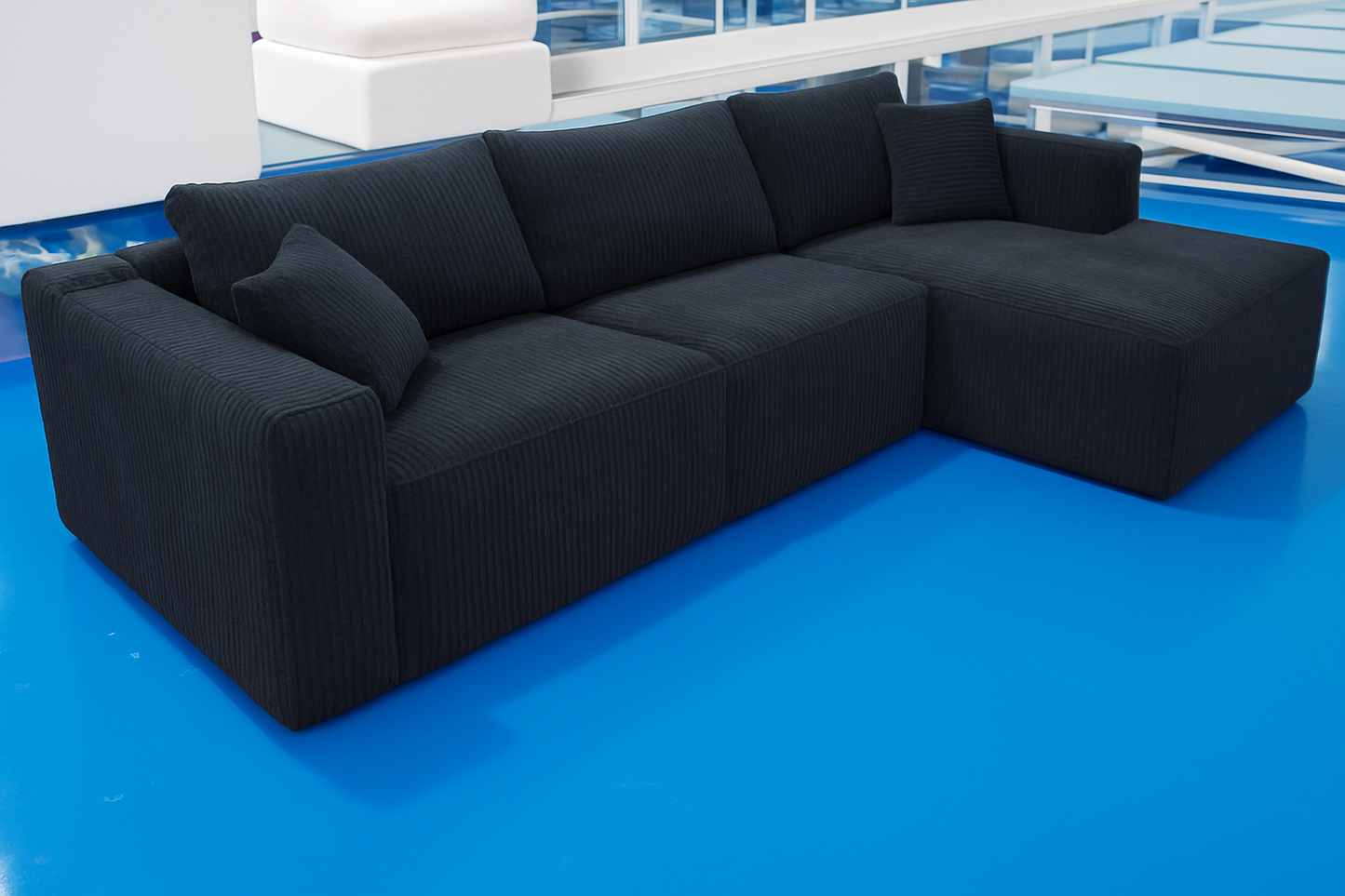 LuxeLounge Chaise Sectional Compressed Sofa
