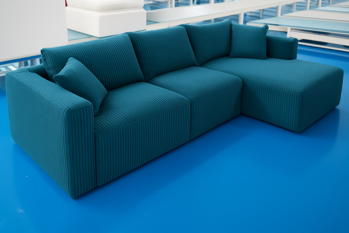 LuxeLounge Chaise Sectional Compressed Sofa