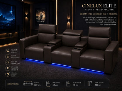 CineLux Elite 3-Seater Theater Recliner