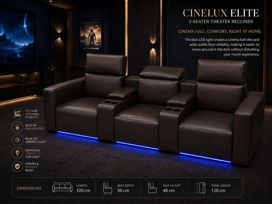 CineLux Elite 3-Seater Theater Recliner