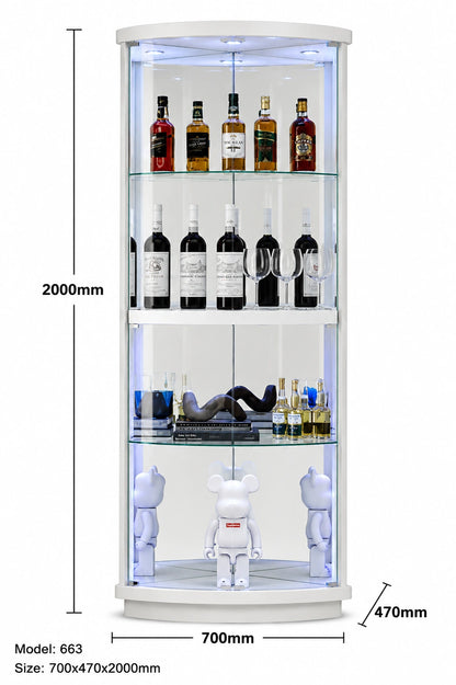 Lumivra Curved Display Cabinet