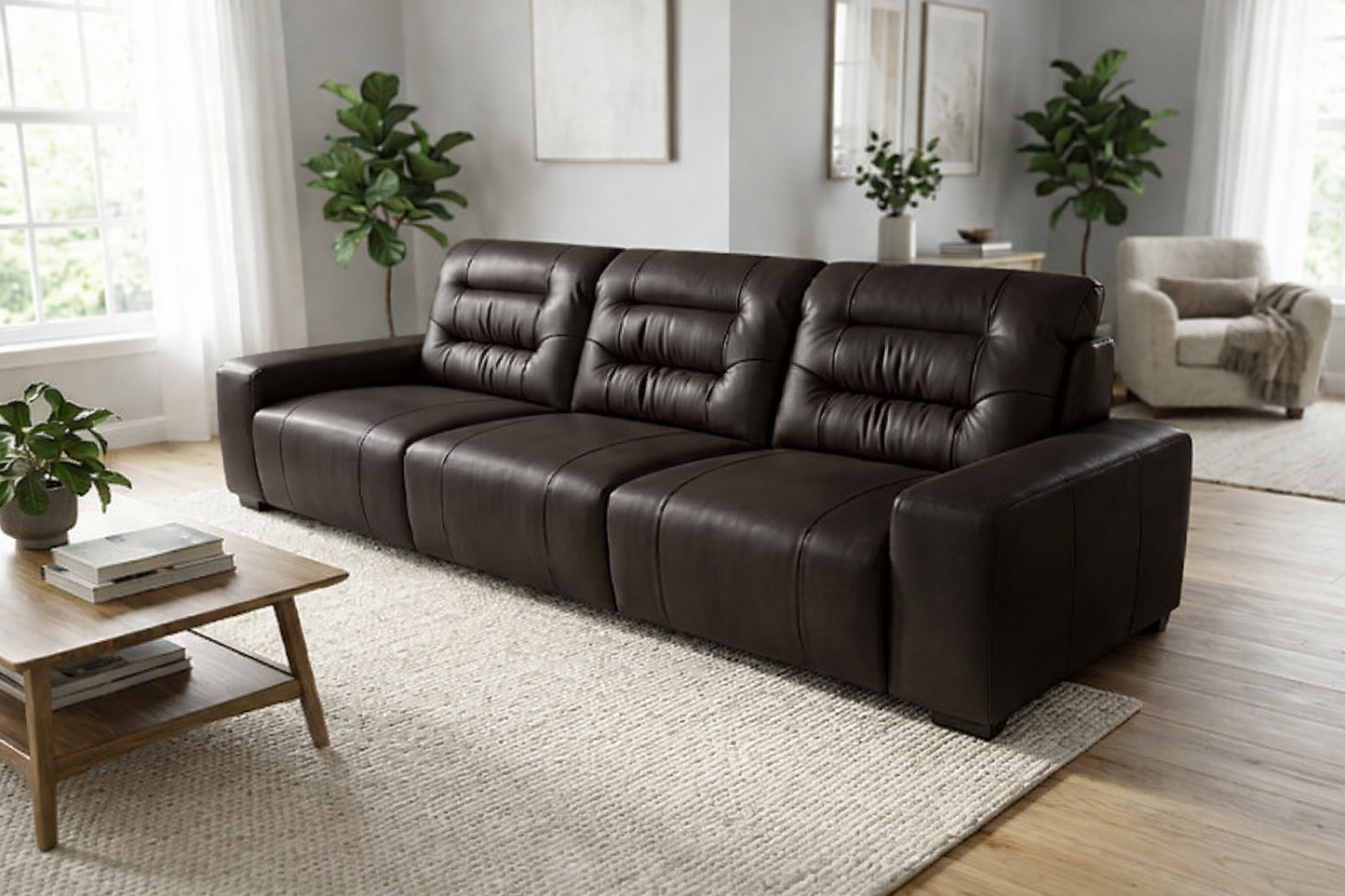 Premium Eco-Leather Smart Recliner Sofa Bed