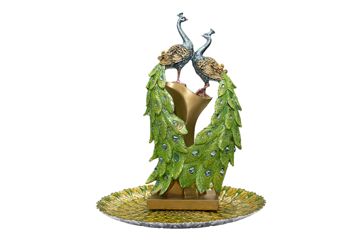 Emerald Royale Peacock Duo Centrepiece