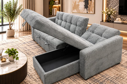 Luxe Comfort L-Shape Sofa Bed with Storage