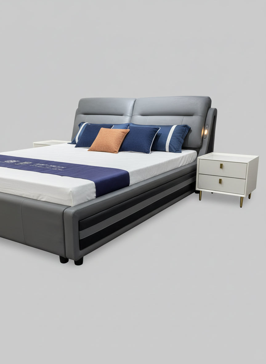 LumiRest Premium Leather Bed