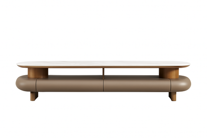 Modern Round Marble Coffee Table & TV Unit Set – Model CJ2370 & TV2370