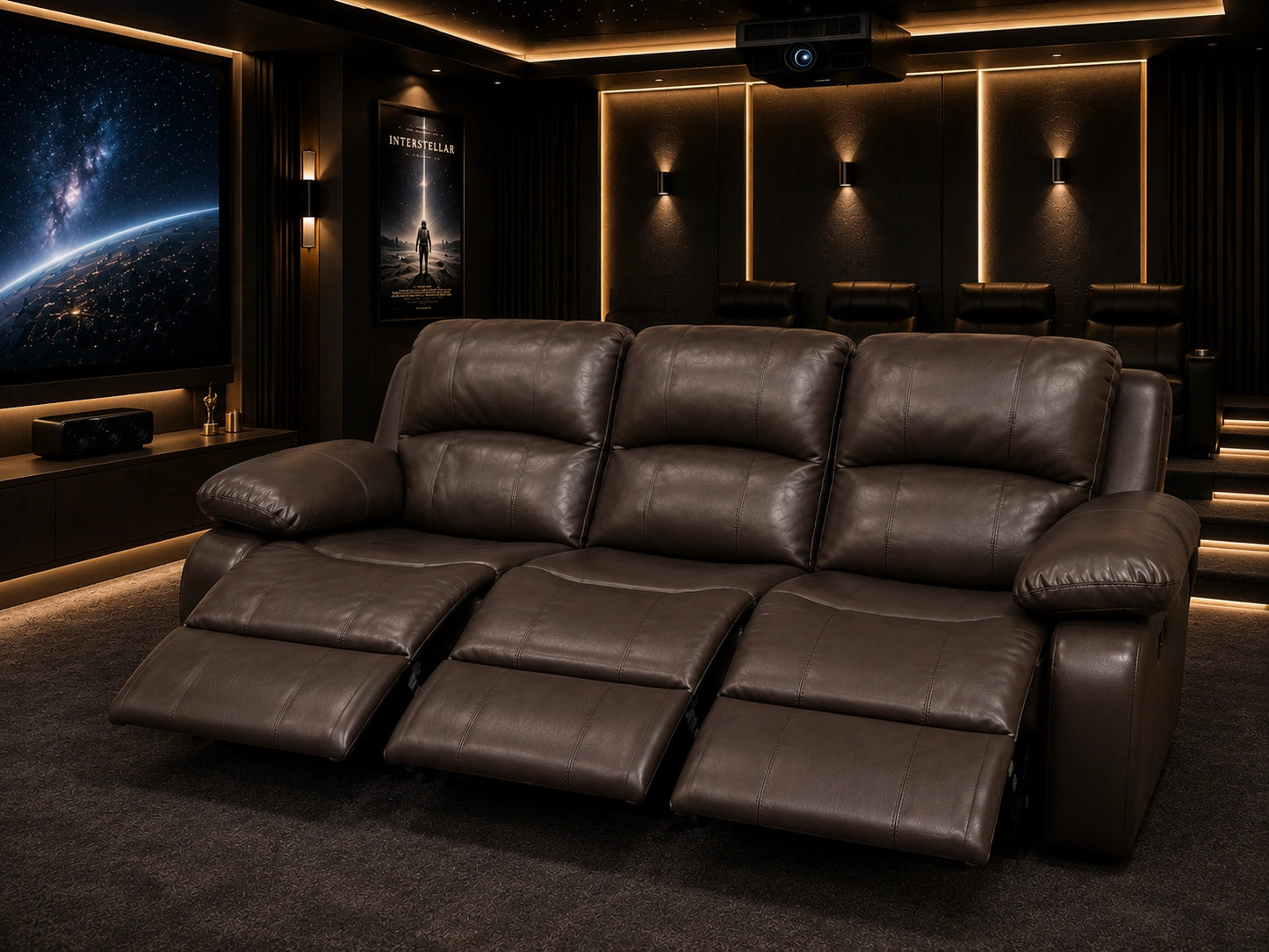 Vantor Luxe Power Recliner Sofa (Dark Chocolate)