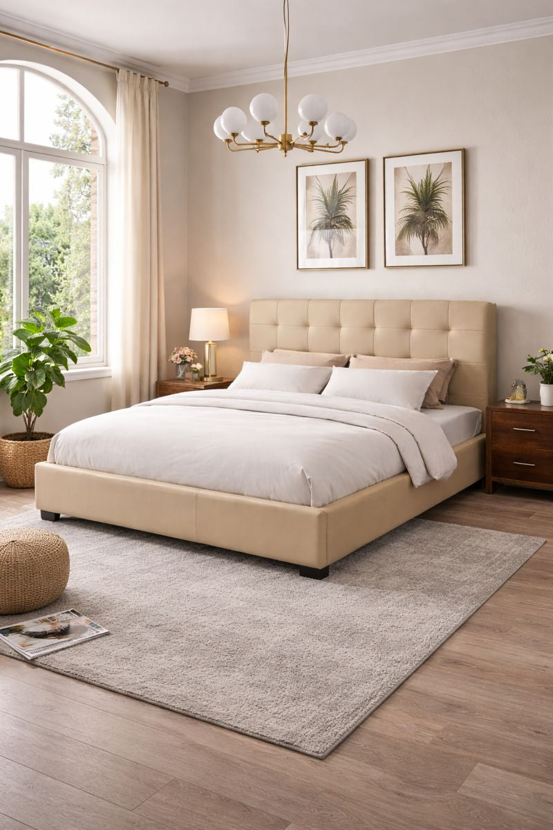 Luxury Eco Leather Upholstered Bed