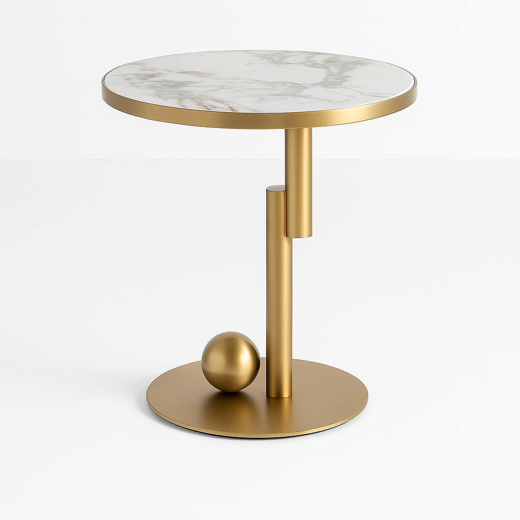 Luxury Oval Coffee Table – Microcrystalline Stone & Walnut Veneer