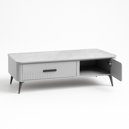 Modern Coffee Table – Sintered Stone & Wood Design