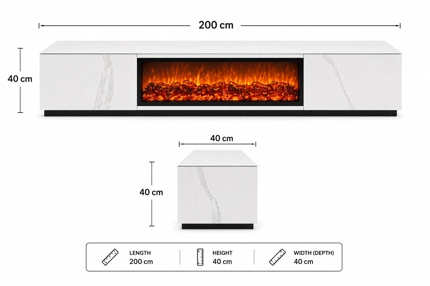 Velmora Luxe Fireplace TV Unit