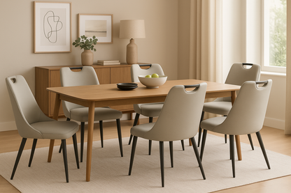 Modern PU Leather Dining Chair with Handle Backrest