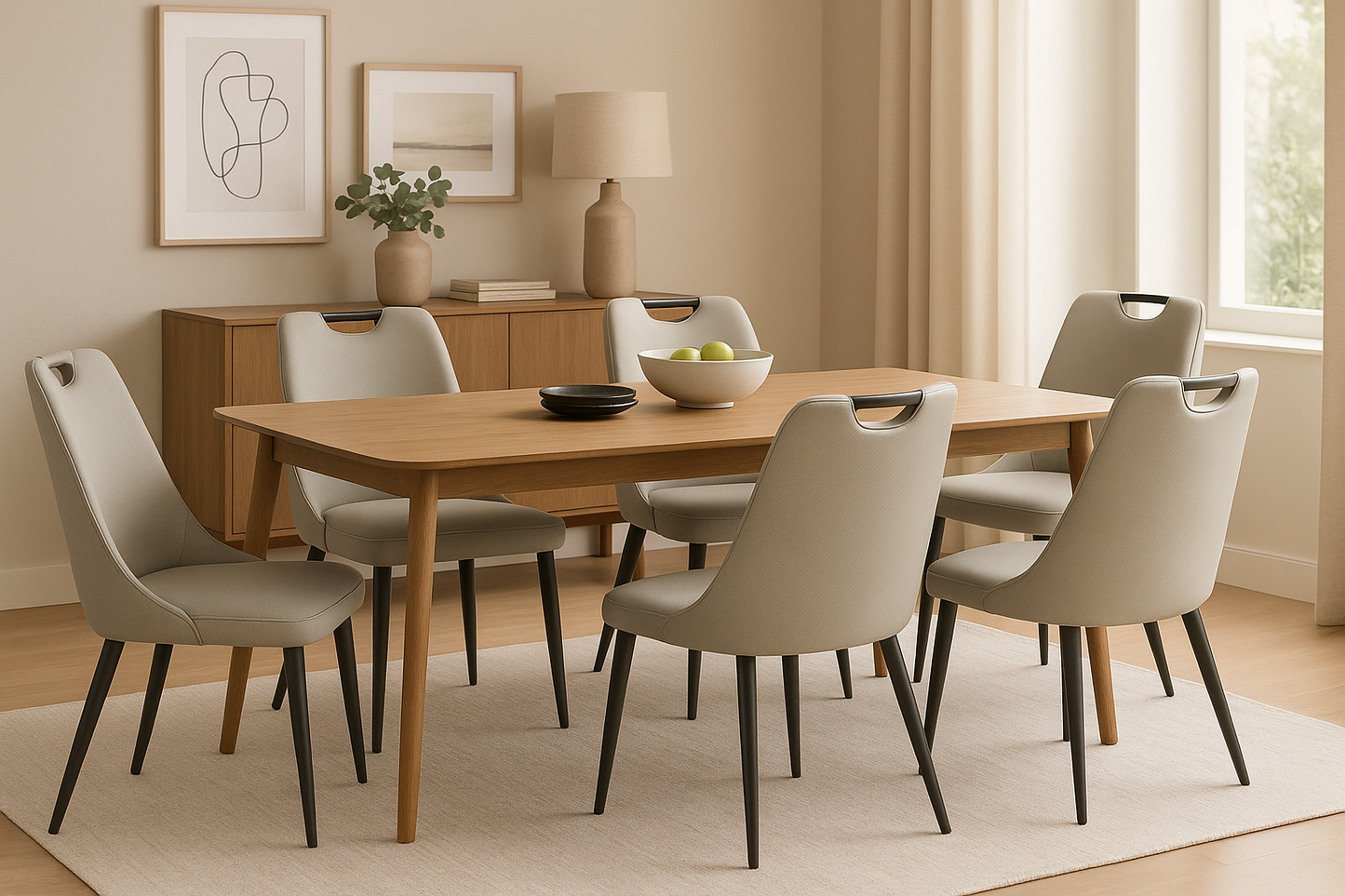 Modern PU Leather Dining Chair with Handle Backrest
