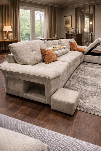 Premium Modular Sofa with Storage & Extra Seating – Luxury Comfort Collection (3.2m)