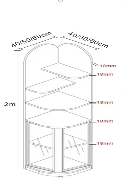 Modern Corner Display Cabinet with Glass Door - Model C01