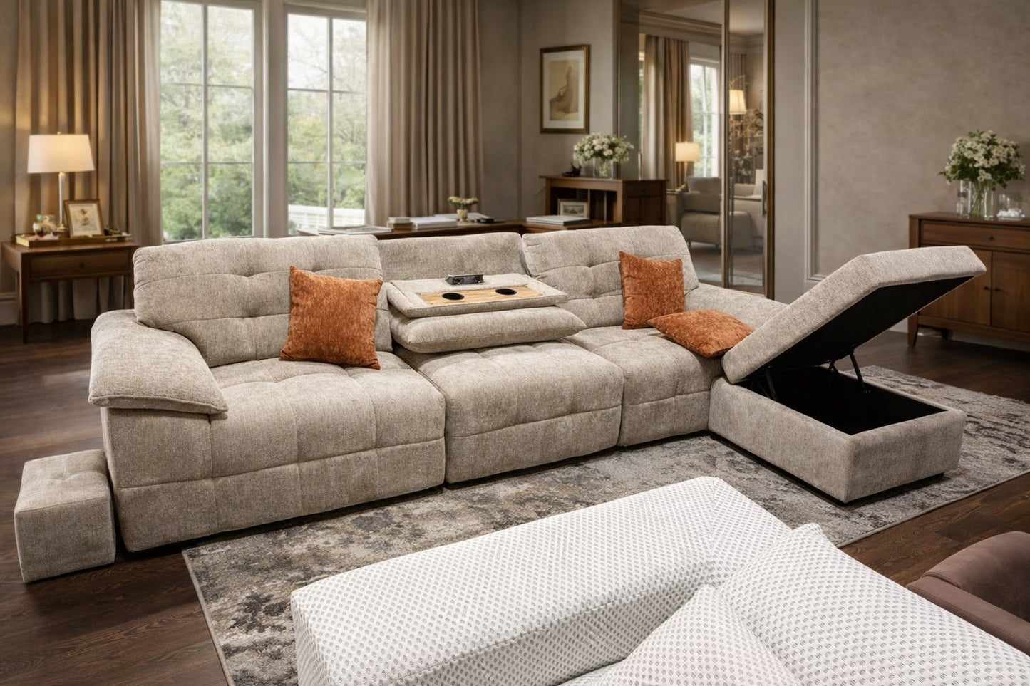 Premium Modular Sofa with Storage & Extra Seating – Luxury Comfort Collection (3.2m)