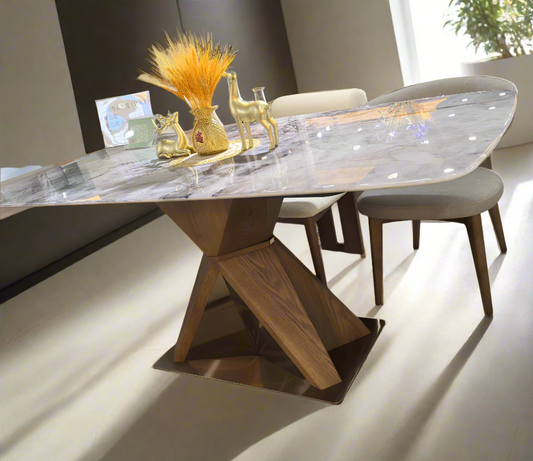 Super-Crystalline Marble Dining Table