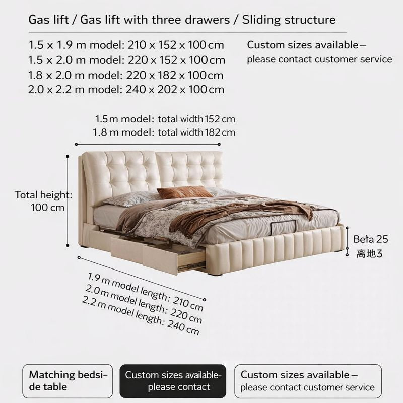 Luxury Cloud Storage Bed King | King Bed Frame Sydney | Shangri-La Decors