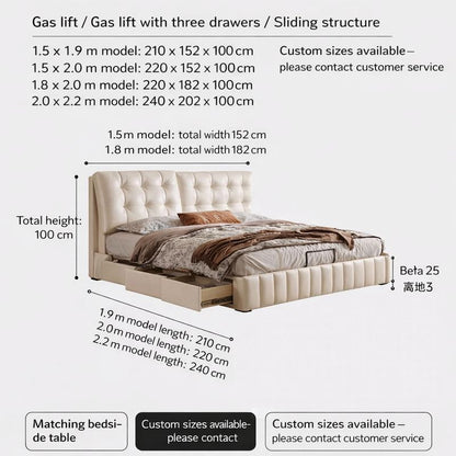 Luxury Cloud Storage Bed King | King Bed Frame Sydney | Shangri-La Decors