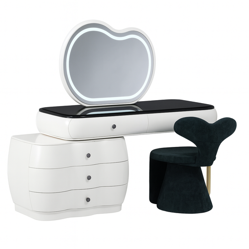 Aurora Premium Vanity Desk with LED Mirror & amp Chair