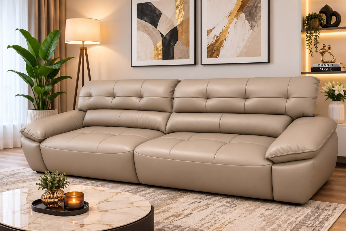 Contemporary Recliner Tufted Leather SofaBed