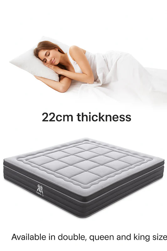 Close-up of breathable fabric and spring system of comfort mattress