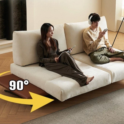 Convertible Cognac Leather Sofa