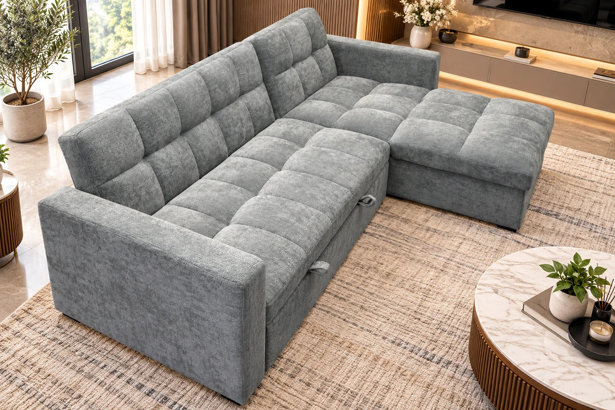 Luxe Comfort L-Shape Sofa Bed with Storage