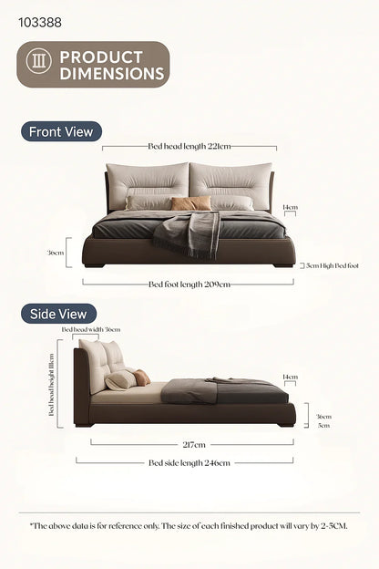 Modern Upholstered King Bed – Taupe & Walnut