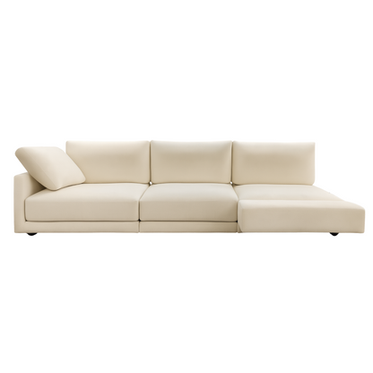 Beige sofa on a white background