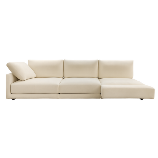 Beige sofa on a white background